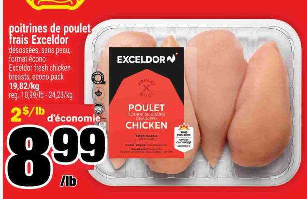 poitrines de poulet frais Exceldor
