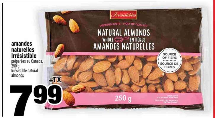 amandes naturelles Irrésistible