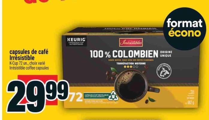 CAPSULES DE CAFÉ IRRÉSISTIBLE