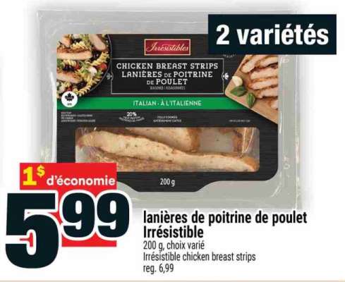 LANIÈRES DE POITRINE DE POULET IRRÉSISTIBLE