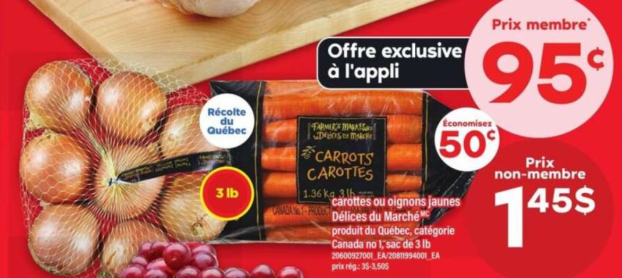 CAROTTES OU OIGNONS JAUNES DÉLICES DU MARCHÉ