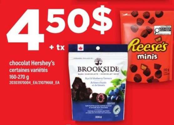 chocolat Hershey's certaines variétés