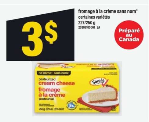 fromage à la crème sans nom