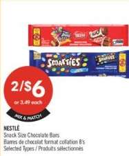 NESTLÉ SNACK SIZE CHOCOLATE BARS