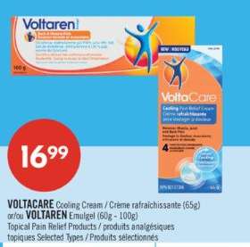 VOLTACARE Cooling Cream / Crème rafraîchissante (65g) or/or VOLTAREN Emulgel (60g - 100g)