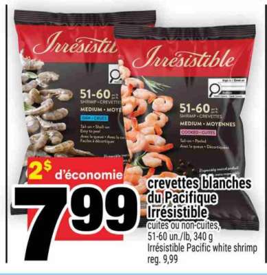 CREVETTES BLANCHES DU PACIFIQUE IRRÉSISTIBLE