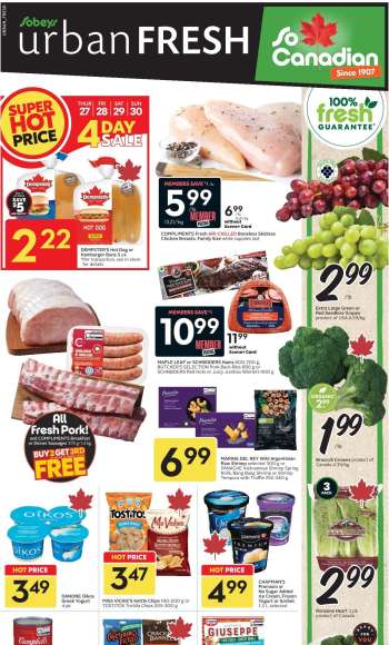 Circulaire Sobeys Urban Fresh - 27 Août 2026 - 02 Septembre 2026.