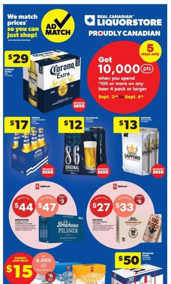 Circulaire Real Canadian Liquorstore - 02 Septembre 2026 - 06 Septembre 2026.