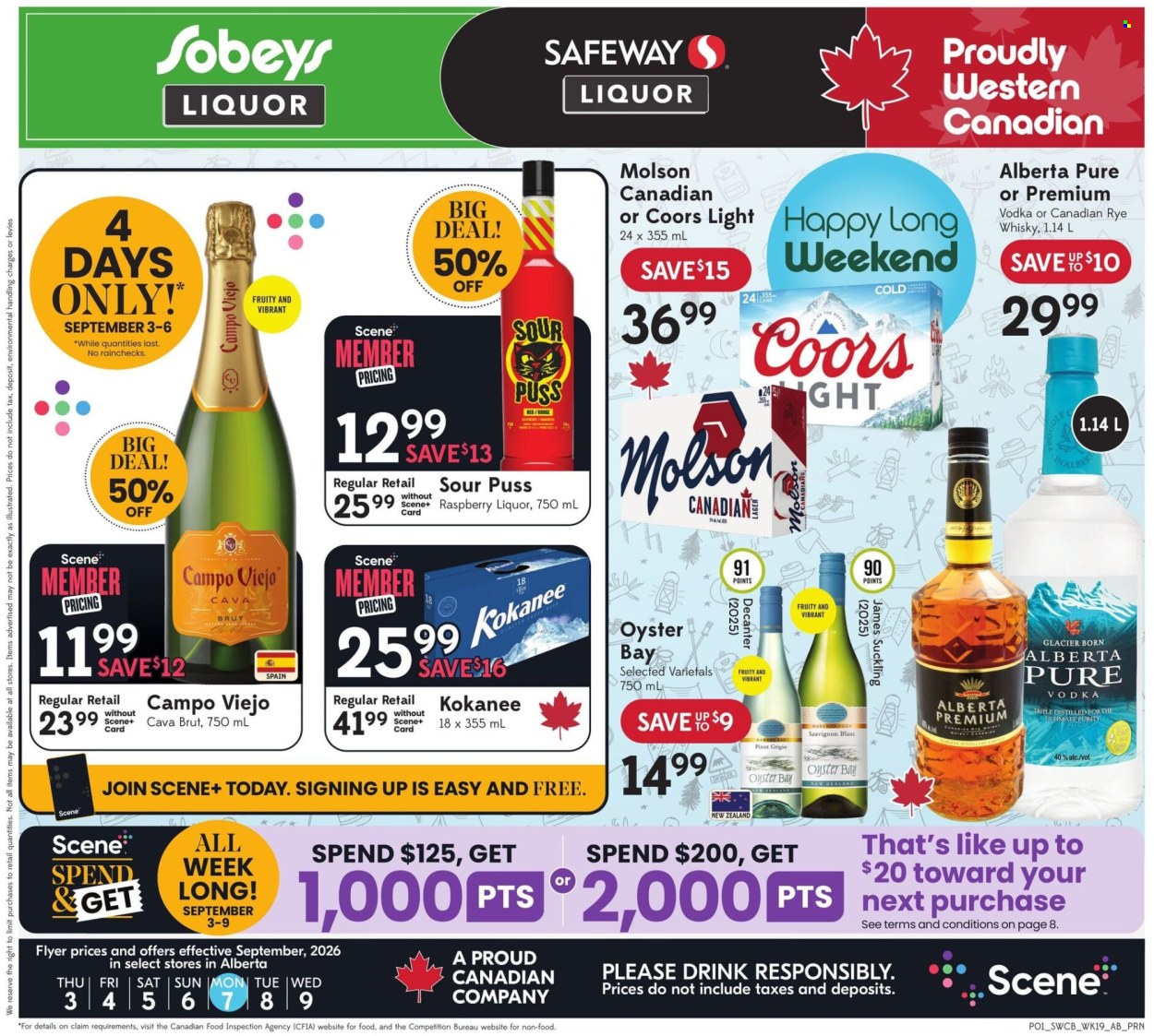 Circulaire Sobeys Liquor - 03 Septembre 2026 - 09 Septembre 2026. Page 1