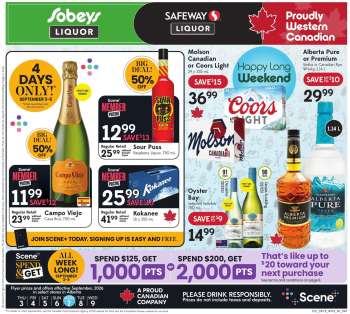 Circulaire Sobeys Liquor - 03 Septembre 2026 - 09 Septembre 2026.
