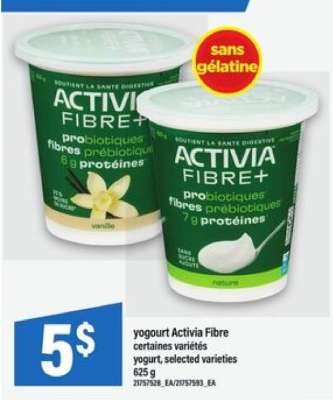 yogourt Activia Fibre