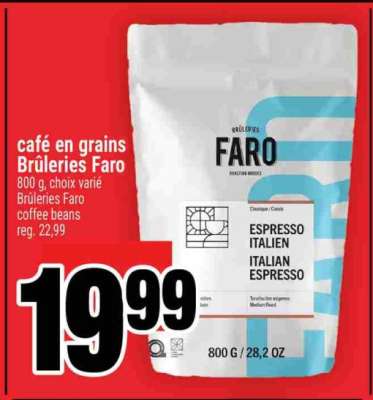 café en grains Brûleries Faro