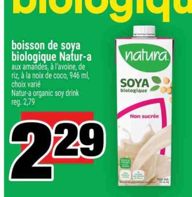 BOISSON DE SOYA BIOLOGIQUE NATUR-A