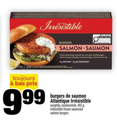 burgers de saumon Atlantique Irrésistible