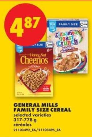GENERAL MILLS FAMILY SIZE CEREAL