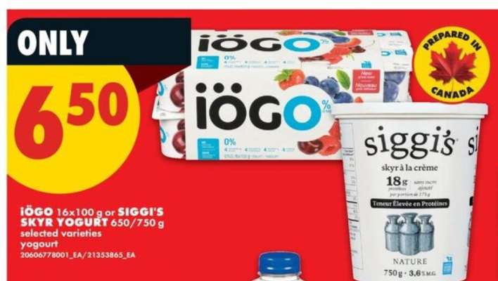 IÖGO or Siggi's Skyr Yogurt