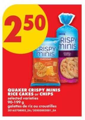QUAKER CRISPY MINIS RICE CAKES or CHIPS
