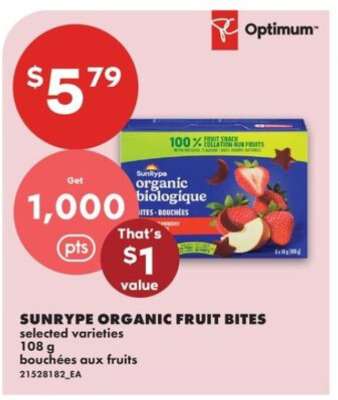 SUNRYPE ORGANIC FRUIT BITES