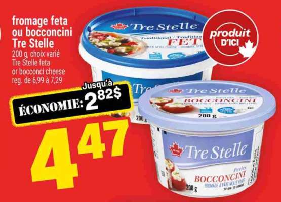 fromage feta ou bocconcini Tre Stelle