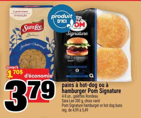 pains à hot-dog ou à hamburger Pom Signature