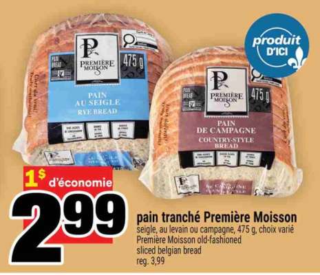 pain tranché Premiere Moisson