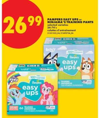 PAMPERS EASY UPS or NINJAMA'S TRAINING PANTS