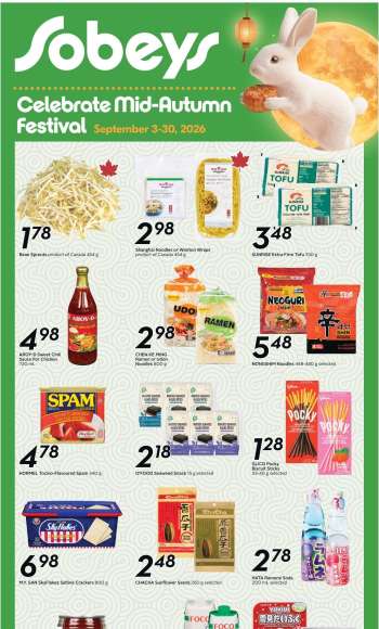 Circulaire Sobeys - 03 Septembre 2026 - 30 Septembre 2026.