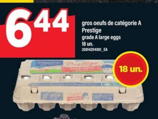 gros oeufs de catégorie A Prestige