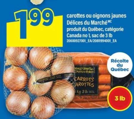 CAROTTES OU OIGNONS JAUNES DÉLICES DU MARCHÉ