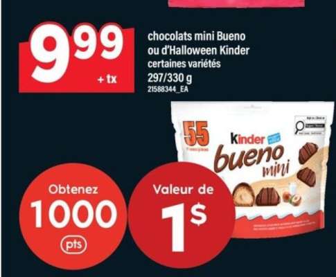 chocolats mini Bueno ou d'Halloween Kinder