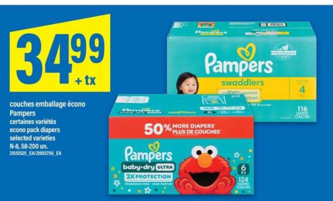 Pampers couches emballage écono