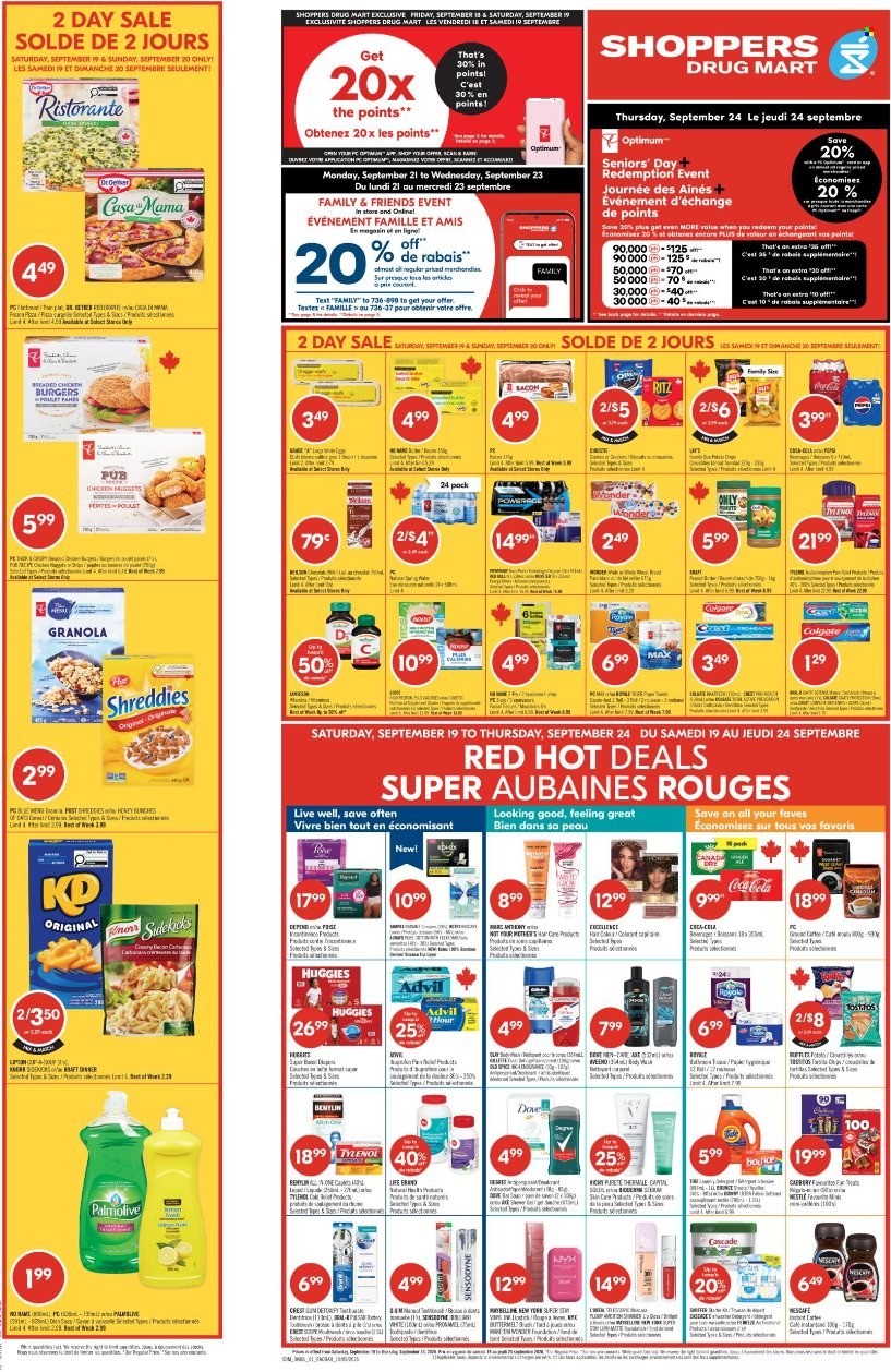 Circulaire Shoppers Drug Mart - 19 Septembre 2026 - 24 Septembre 2026. Page 1