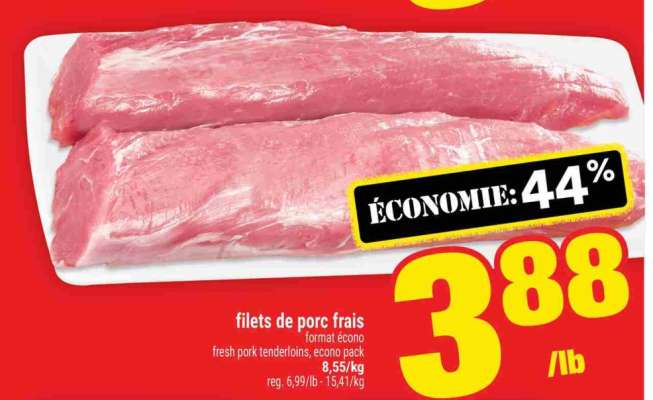 FILETS DE PORC FRAIS