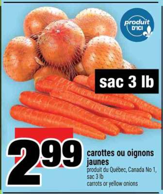 CAROTTES ou OIGNONS JAUNES