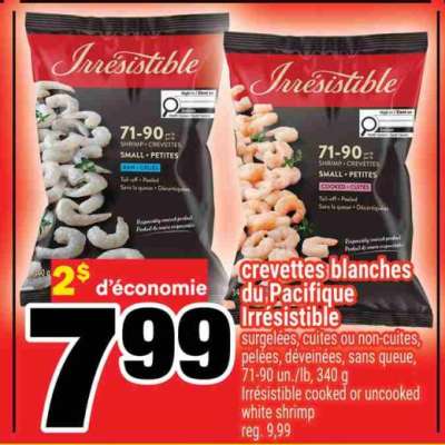 CREVETTES BLANCHES DU PACIFIQUE IRRÉSISTIBLE