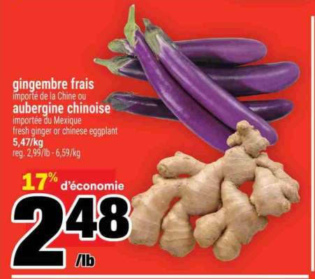 Gingembre frais ou aubergine chinoise