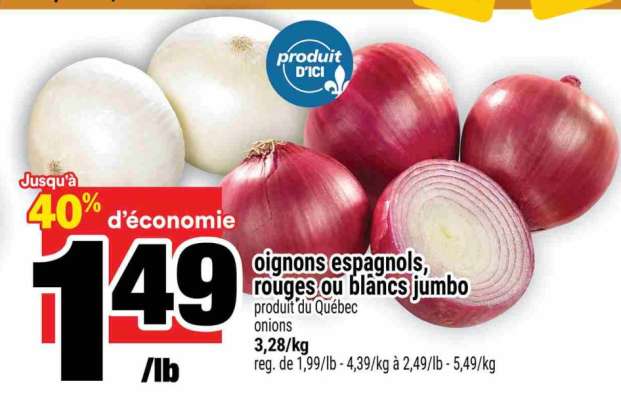 oignons espagnols, rouges ou blancs jumbo
