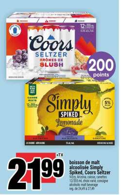 boisson de malt alcoolisée Simply Spiked, Coors Seltzer