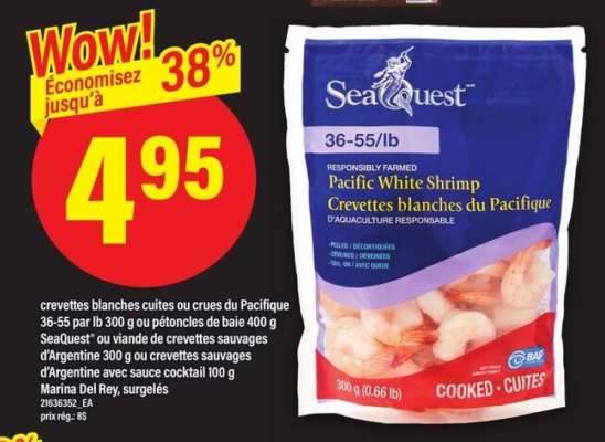 Seaquest Pacific White Shrimp