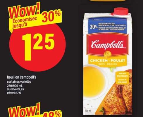 bouillon Campbell's certaines variétés