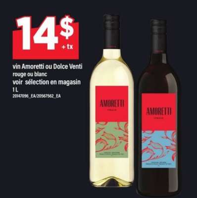 vin Amoretti ou Dolce Venti