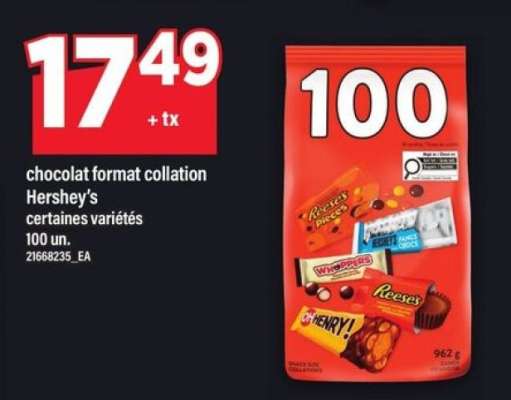 chocolat format collation Hershey's