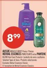 AUSSIE MIRACLE MOIST Pump / HERBAL ESSENCES PURE PLANTS or PANTENE