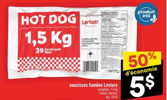 SAUCISSES FUMÉES LESTERS