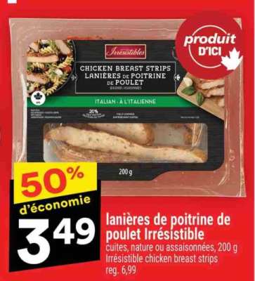 LANIÈRES DE POITRINE DE POULET IRRÉSISTIBLE
