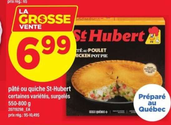 pâté ou quiche St-Hubert