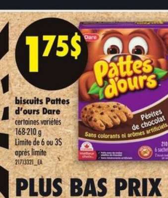 BISCUITS PATTES D'OURS DARE