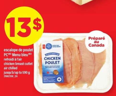 escalope de poulet PC Menu bleu