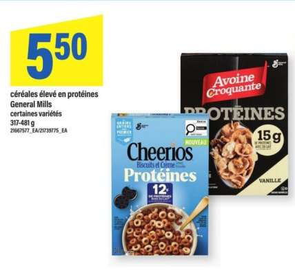 céréales élevé en protéines General Mills