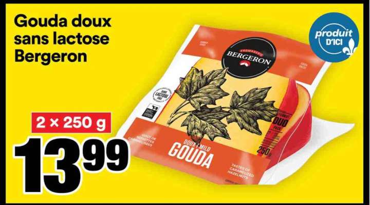 Gouda doux sans lactose Bergeron